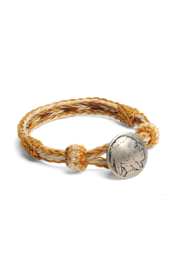 chamula Concho Bracelet - #23 GLD X WHT/BWN