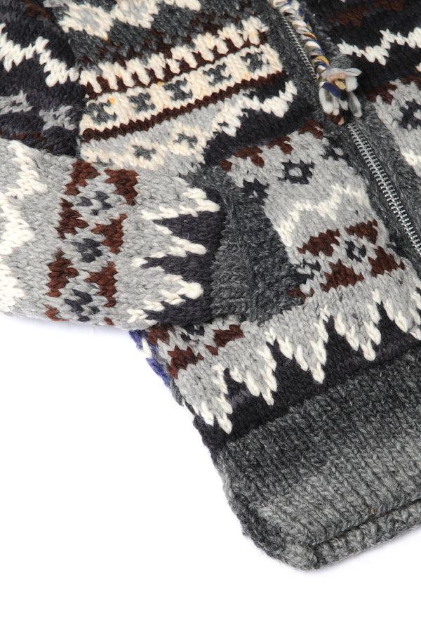 Chamula Crazy Zipper Cardigan - Black Sweater XXS