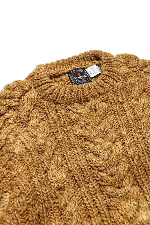 Chamula Fisherman Pullover - Dk. Gold Sweater S