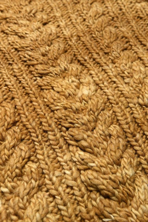 Chamula Fisherman Pullover - Dk. Gold Sweater S