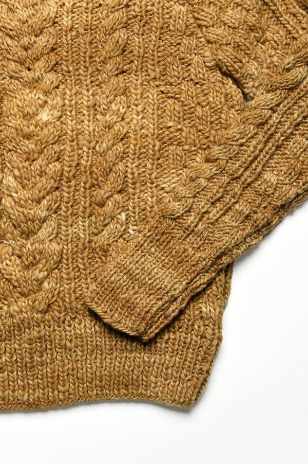 Chamula Fisherman Pullover - Dk. Gold Sweater S