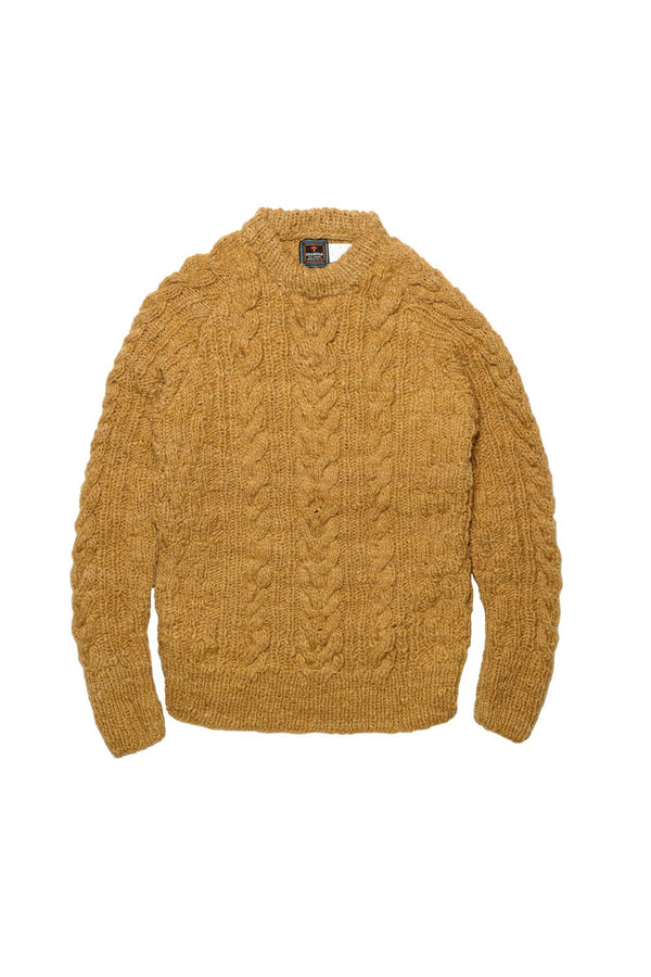 chamula Fisherman Pullover - Dk. Gold Sweater S