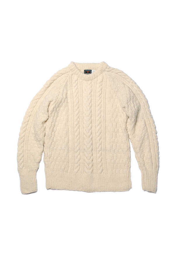 chamula Fisherman Pullover - Ivory Sweater L