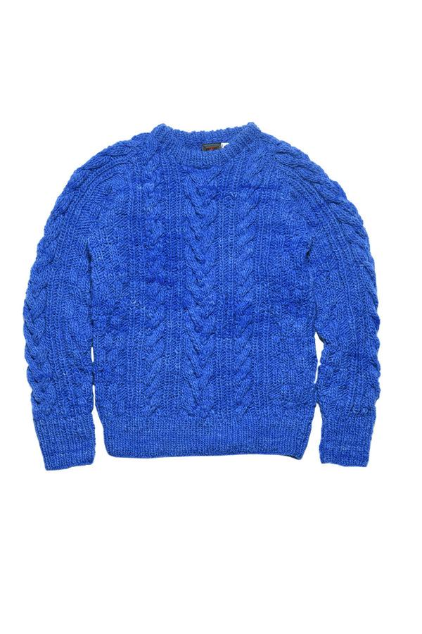 chamula Fisherman Pullover - Med Royal Sweater S