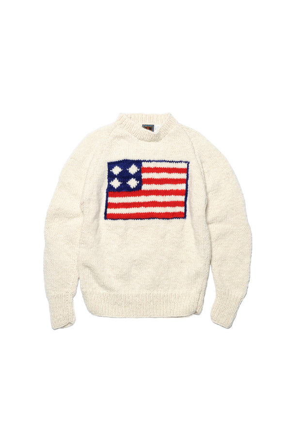 chamula Flag Pullover - Ivory Sweater XXL