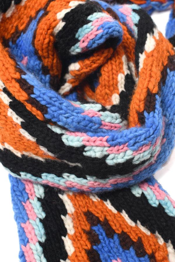 Chamula Merino Wool Muffler Design B - Black Scarf