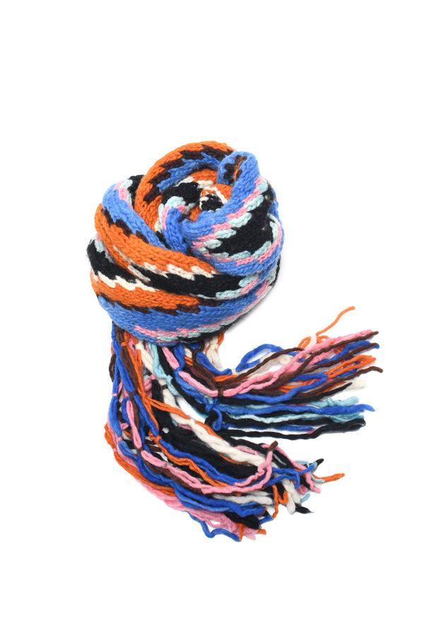 chamula Merino Wool Muffler Design B - Black Scarf