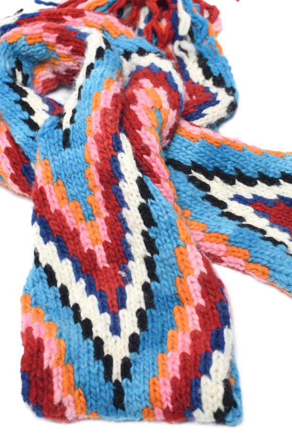 Chamula Merino Wool Muffler Design B - Red Scarf