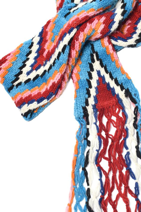 Chamula Merino Wool Muffler Design B - Red Scarf