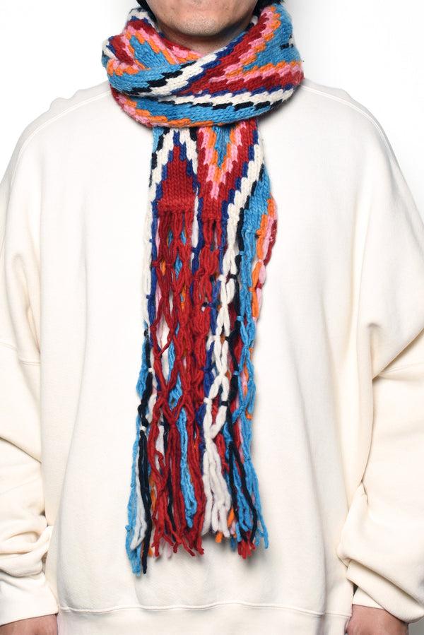 Chamula Merino Wool Muffler Design B - Red Scarf