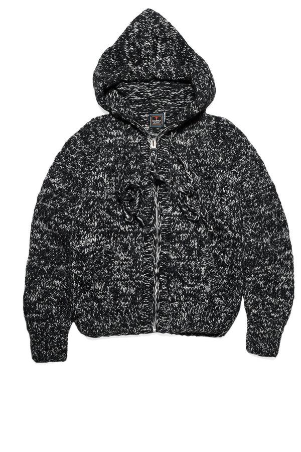chamula Mix Heather Hoodie - Black Mix Sweater L