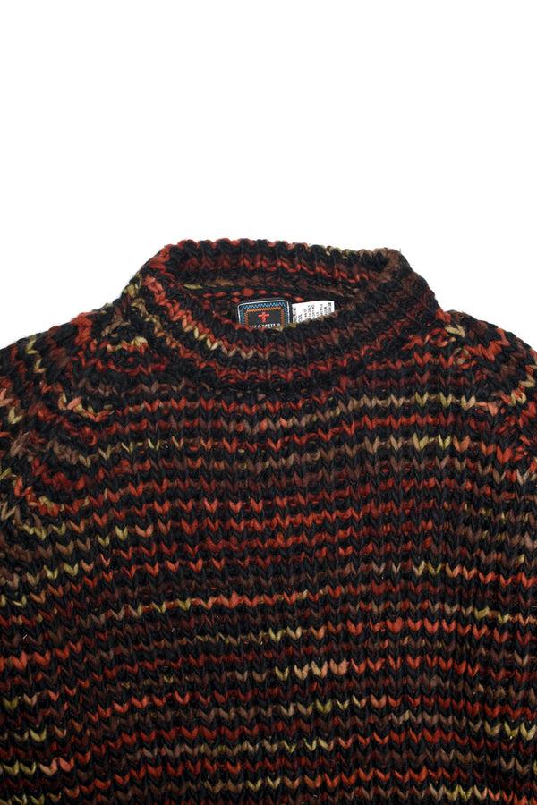 Chamula Mix Stripe Pullover - Black Sweater XL