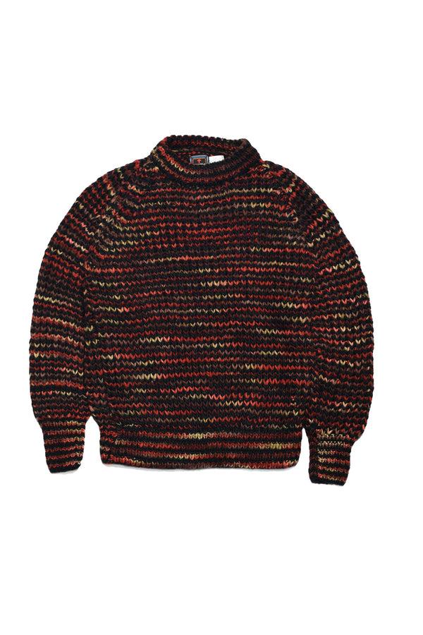 chamula Mix Stripe Pullover - Black Sweater XL