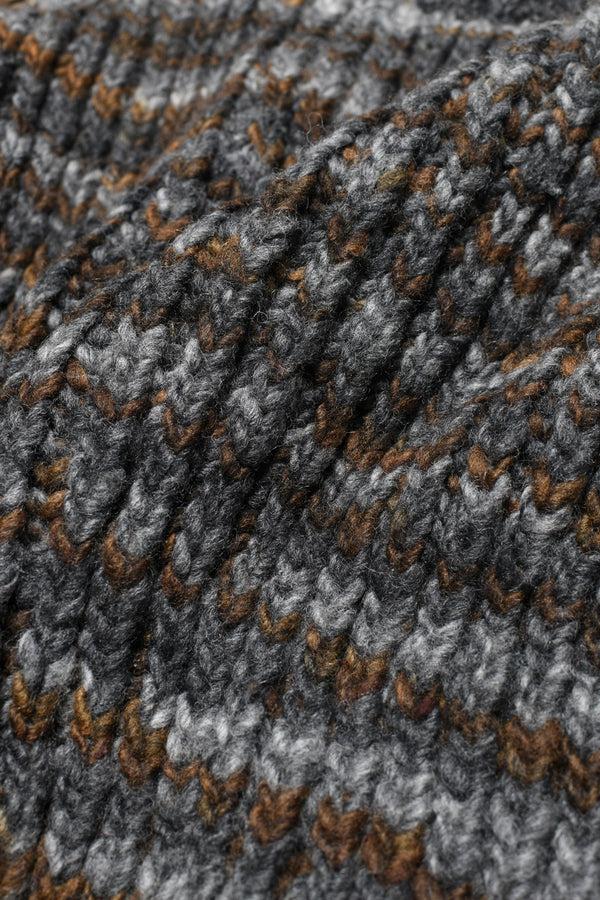 Chamula Mix Stripe Pullover - Black X Grey Sweater M