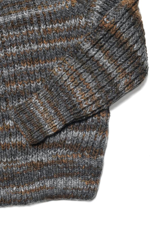 Chamula Mix Stripe Pullover - Black X Grey Sweater M