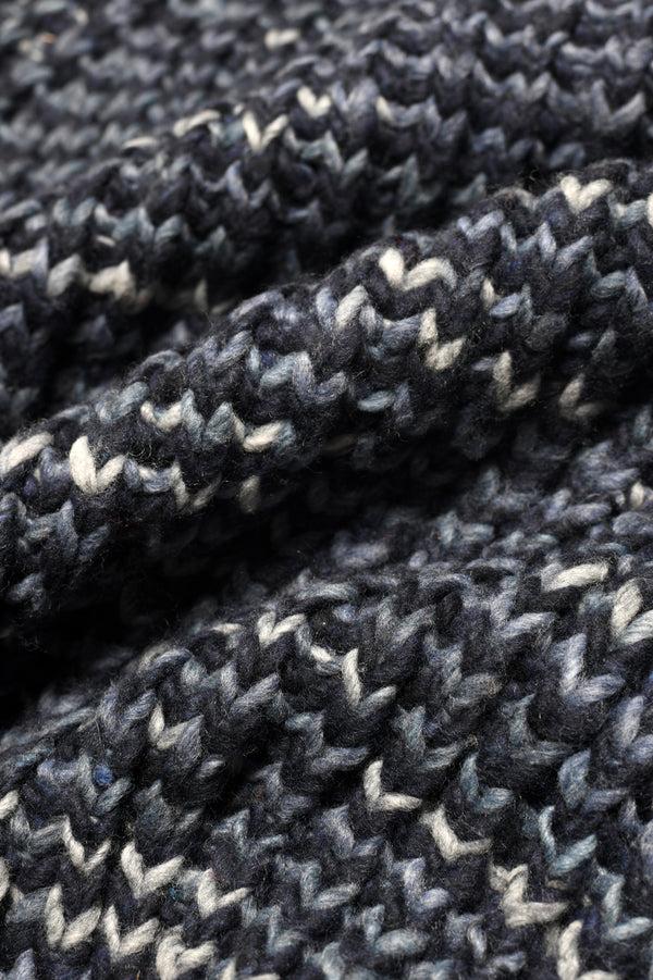 Chamula Mix Stripe Pullover - Navy Sweater L