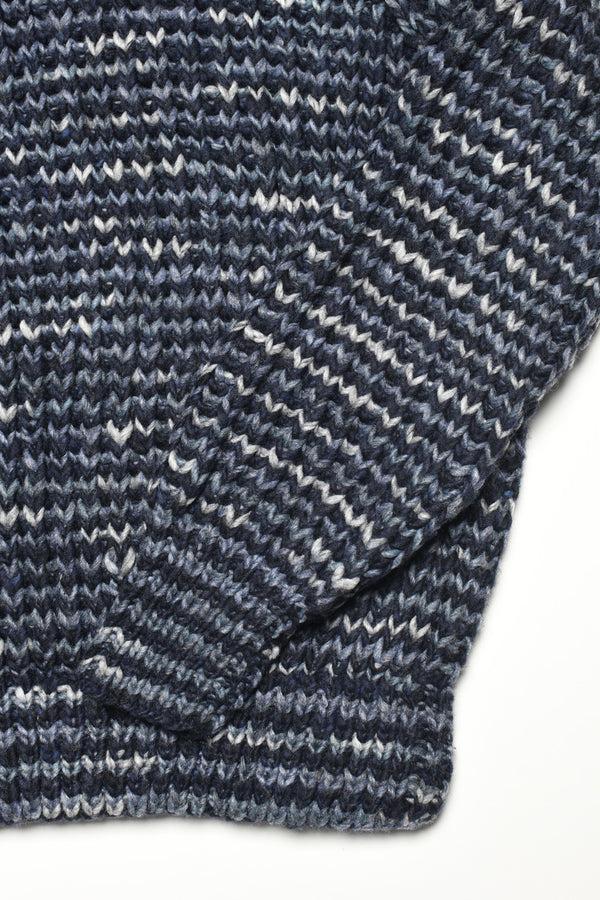 Chamula Mix Stripe Pullover - Navy Sweater L