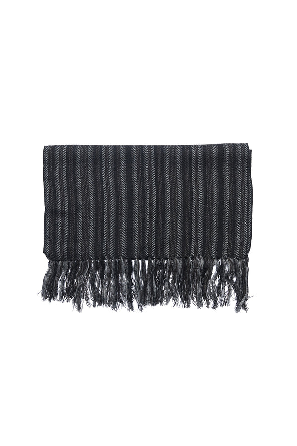 chamula Narrow Muffler Design E - Black Scarf