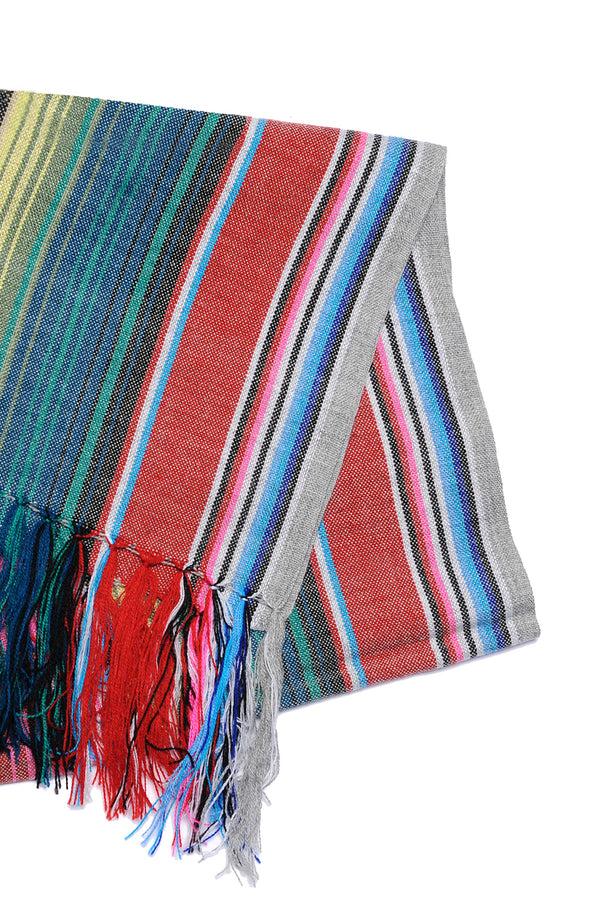Chamula Narrow Serape Muffler - Grey #1 Scarf
