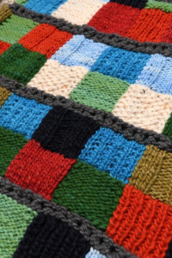 Chamula Sampler Squares Pullover - Grey Sweater L