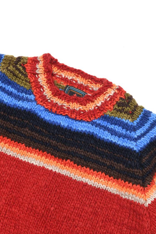 Chamula Serape Pullover - Red M