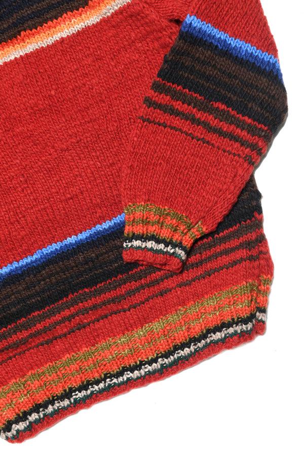 Chamula Serape Pullover - Red M