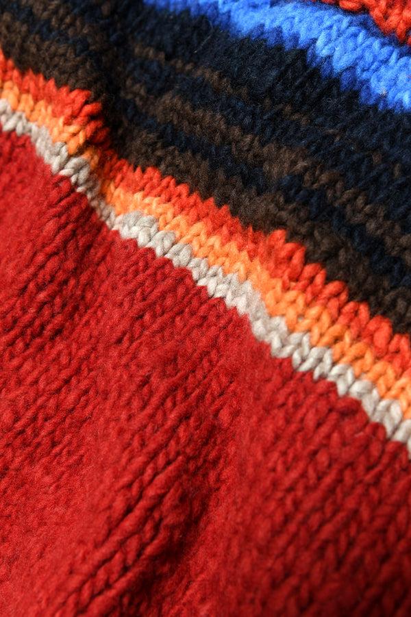 Chamula Serape Pullover - Red M