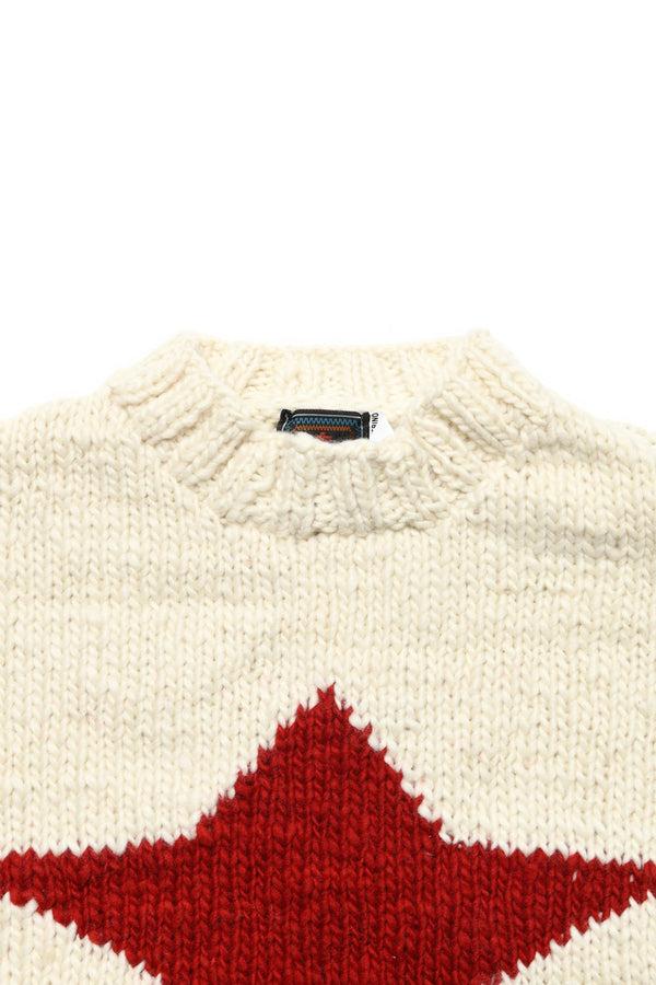 Chamula Star Pullover - Ivory X Red Sweater S