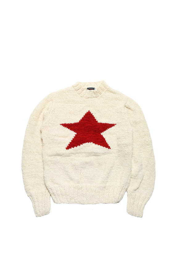 chamula Star Pullover - Ivory x Red Sweater S