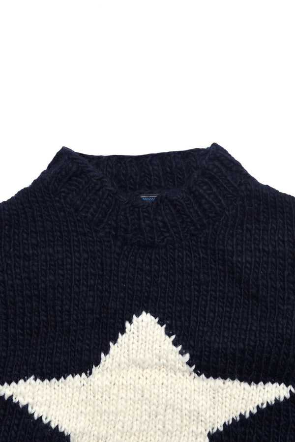 Chamula Star Pullover - Navy X Ivory Sweater S