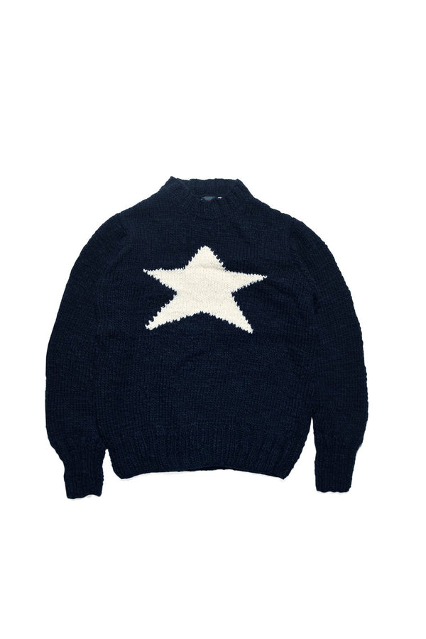 chamula Star Pullover - Navy x Ivory Sweater S