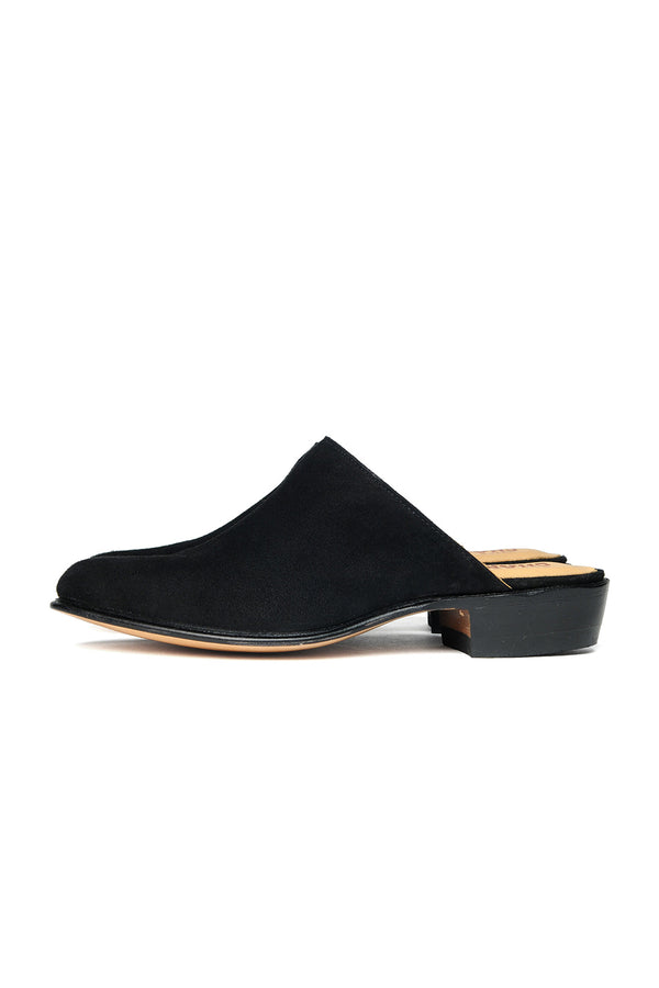 Chamula Sueco [Suede Leather] Mules Ante Negro