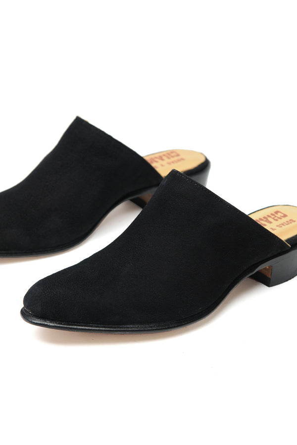 Chamula Sueco [Suede Leather] Mules Ante Negro