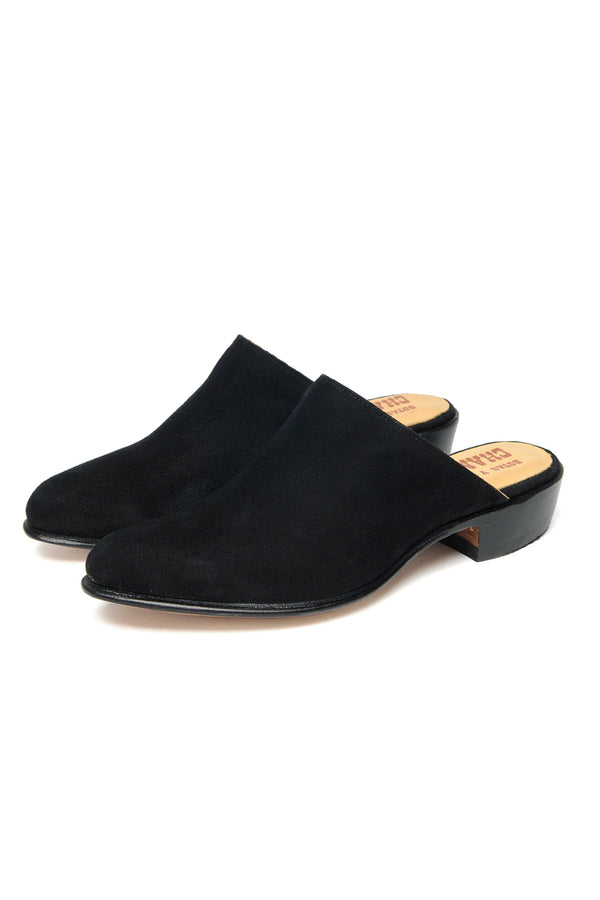 chamula Sueco [Suede Leather] Mules Ante Negro
