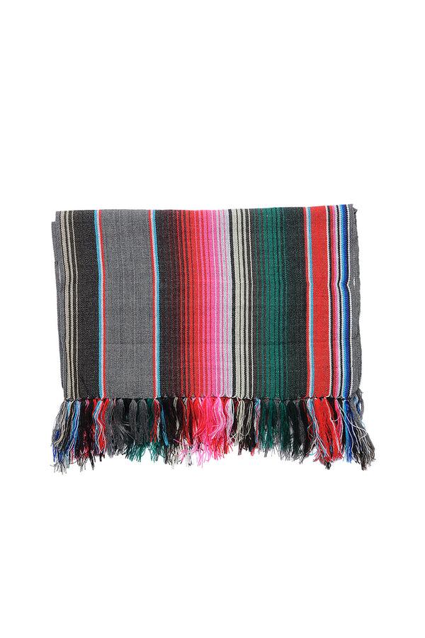 chamula Wide Serape Muffler - Grey #1 Scarf