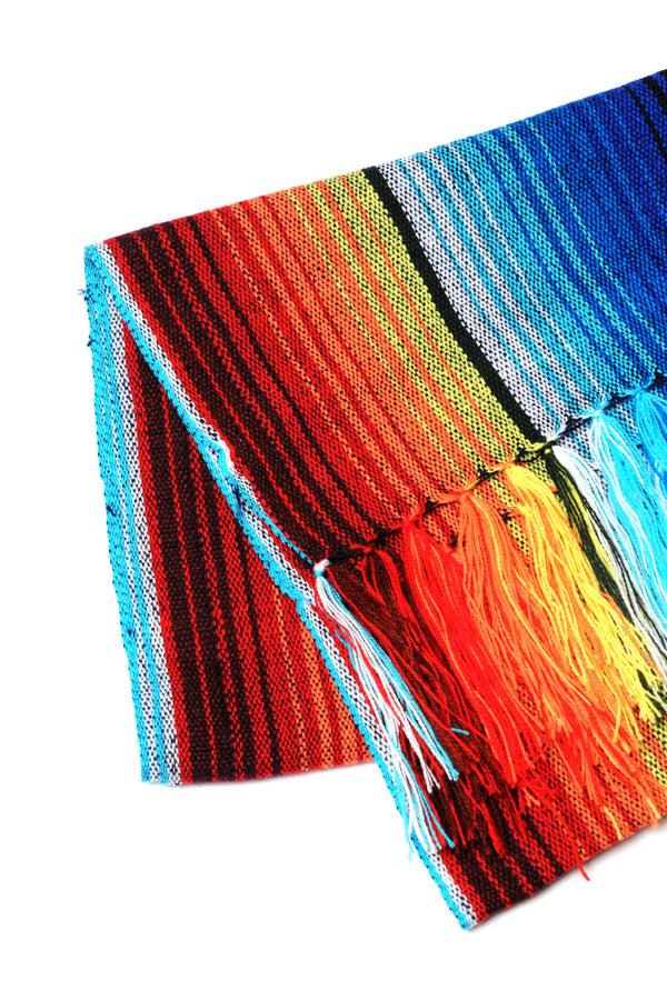 Chamula Wide Serape Muffler - Navy #1 Scarf