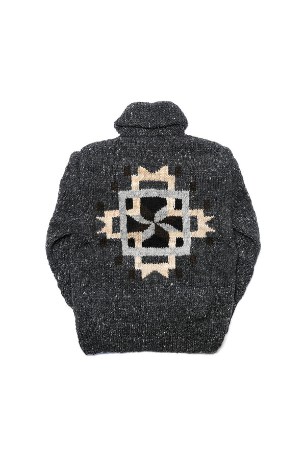 Chamula Chimayo Set-in Zipper Cardigan - Ox Grey Sweater L