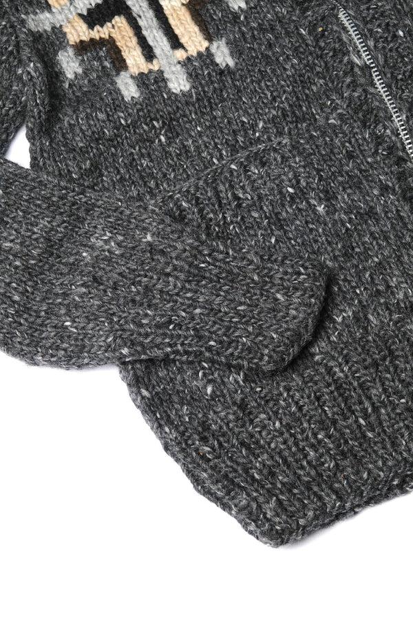 Chamula Chimayo Set-in Zipper Cardigan - Ox Grey Sweater L