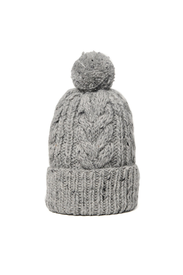 chamula Double Cuff Cap Fisherman - Pearl Grey Beanie
