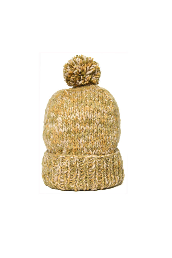 chamula Double Cuff Cap Mix Heather - Dk. Alfalfa Mix Beanie