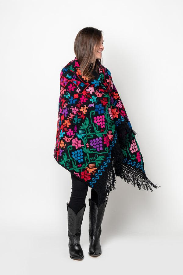 chamula Embroidery Shawl - Arbol De La Vida (Tree of Life) C Scarf