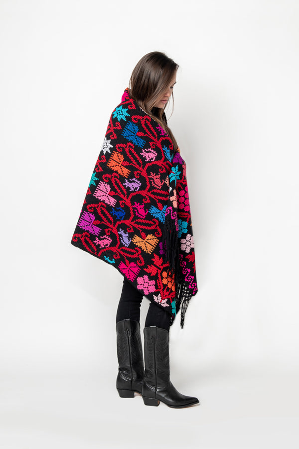 chamula Embroidery Shawl - Arbol De La Vida (Tree of Life) D Scarf