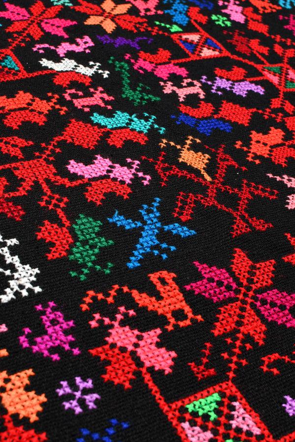 Chamula Embroidery Shawl - Arbol De La Vida (Tree Of Life) F Scarf