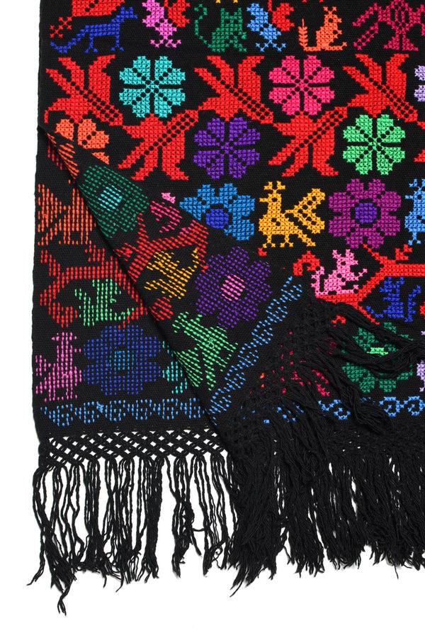 Chamula Embroidery Shawl - Arbol De La Vida (Tree Of Life) H Scarf