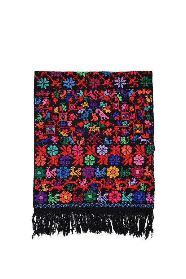 chamula Embroidery Shawl - Arbol De La Vida (Tree of Life) H Scarf