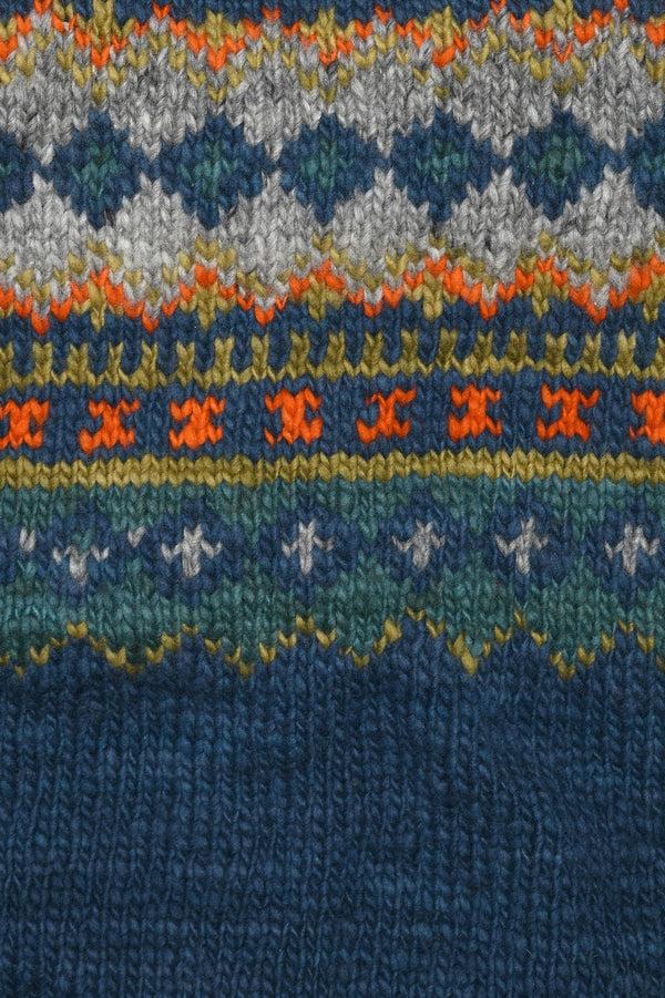 Chamula Fair Isle #3 Zipper Cardigan - Dk. Real Indigo Sweater S