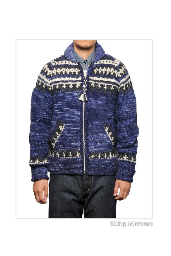 Chamula Fair Isle #3 Zipper Cardigan - Ivory #5 Sweater M