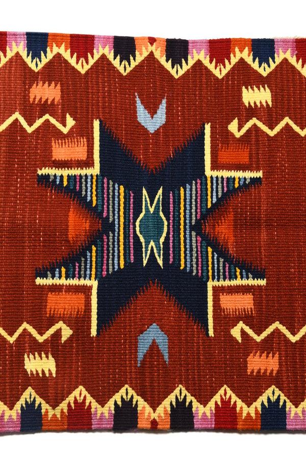 Chamula Merino Wool Blanket Poncho Antique Star - Royal Poncho