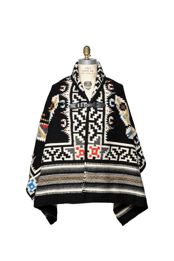 chamula Merino Wool Blanket Poncho - Butterfly Poncho One Size