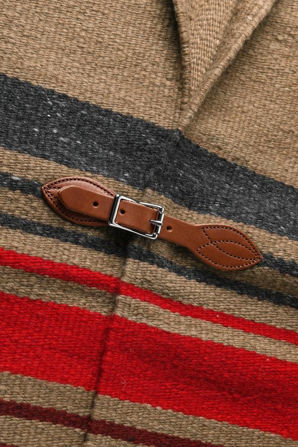 Chamula Merino Wool Blanket Poncho - Dk. Beige Multi Poncho